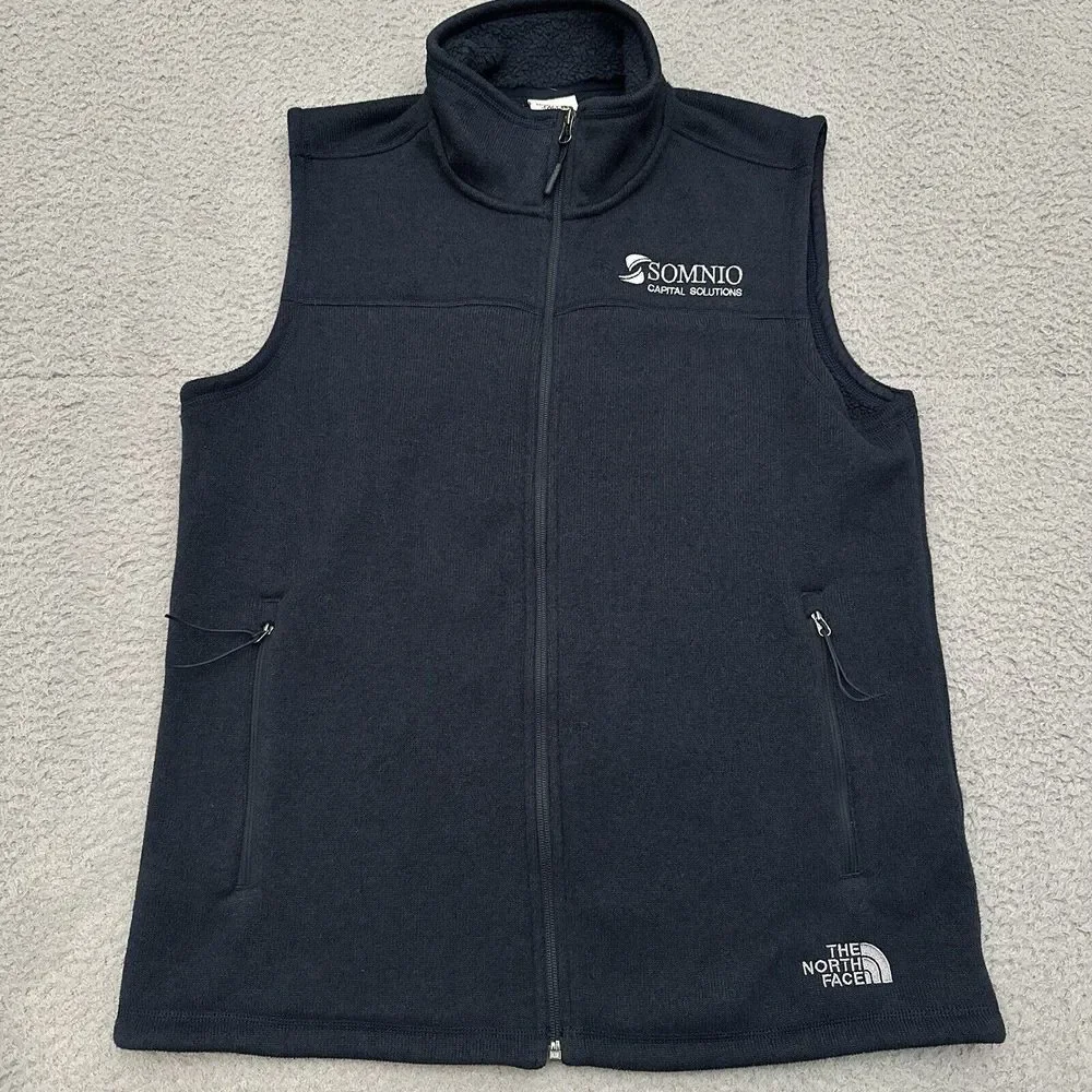 The North Face Sweater Fleece Vest Men's Large Navy Gorp Preppy Golf Embroidered